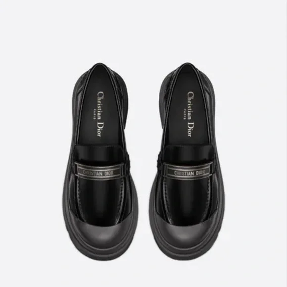 Authentic Christian Dior Code Black Leather Loafer Size 38 - Picture 10 of 14